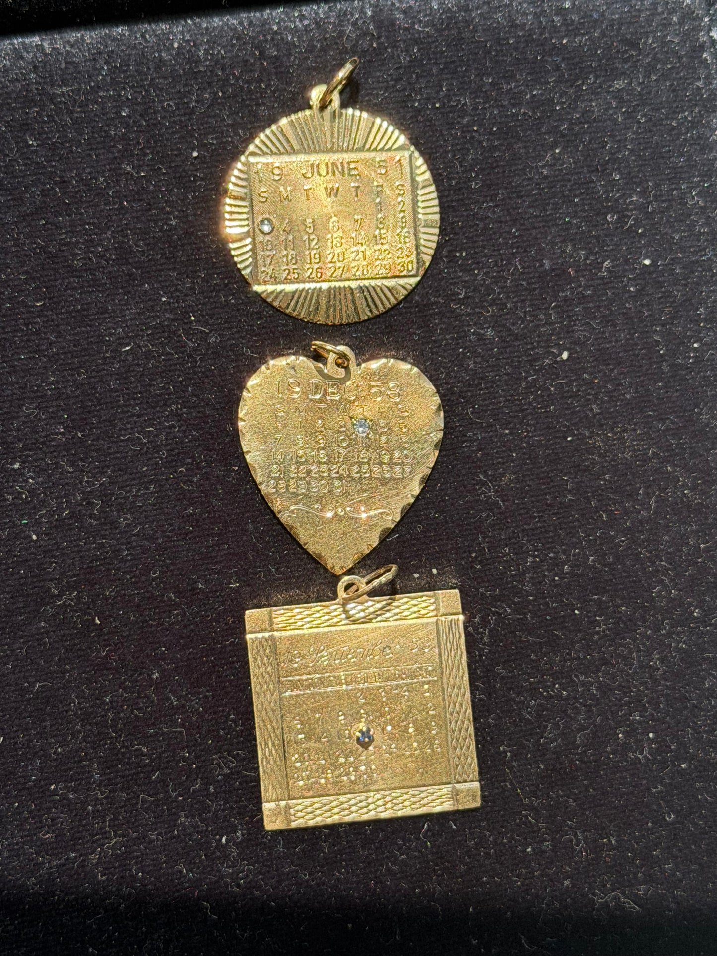 Vintage 50ś Calendar Charms ✨