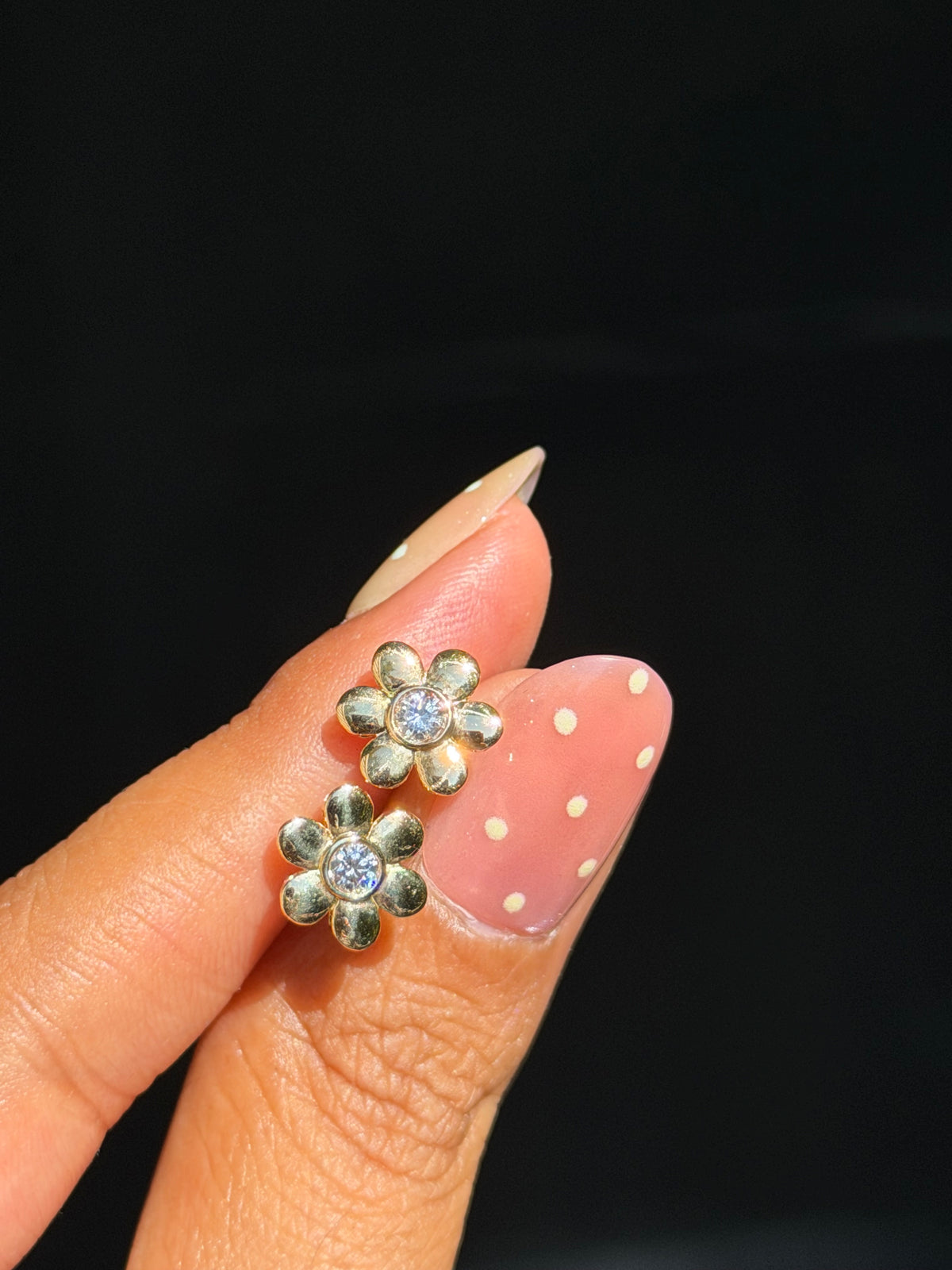 18k flower earrings