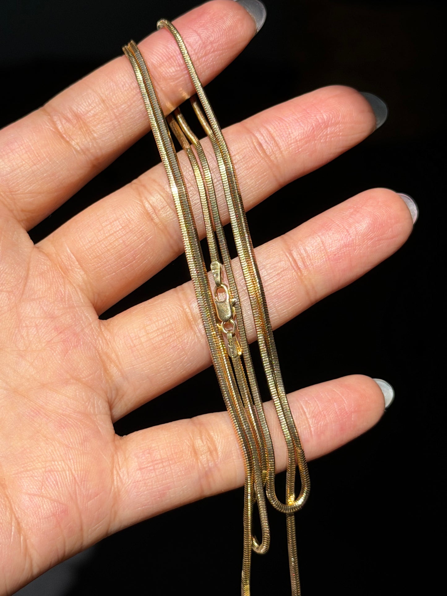 Vintage 14k Italian box snake chain