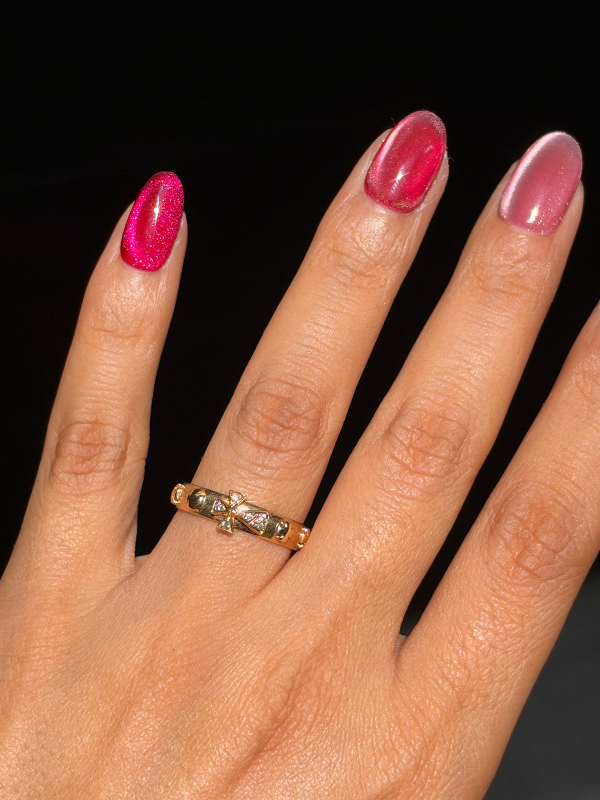 14k Diamond Rosary eternity Ring
