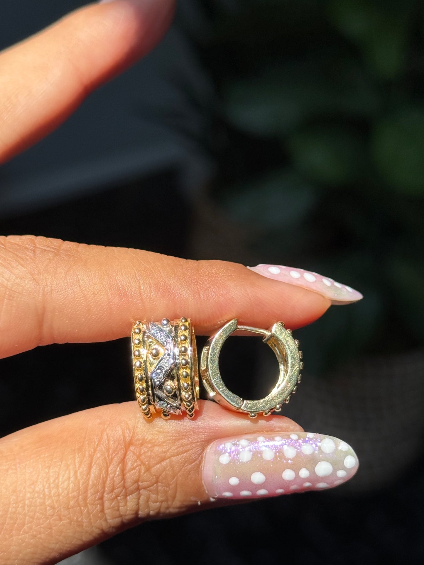 14k diamond Thick Solid Huggies ✨