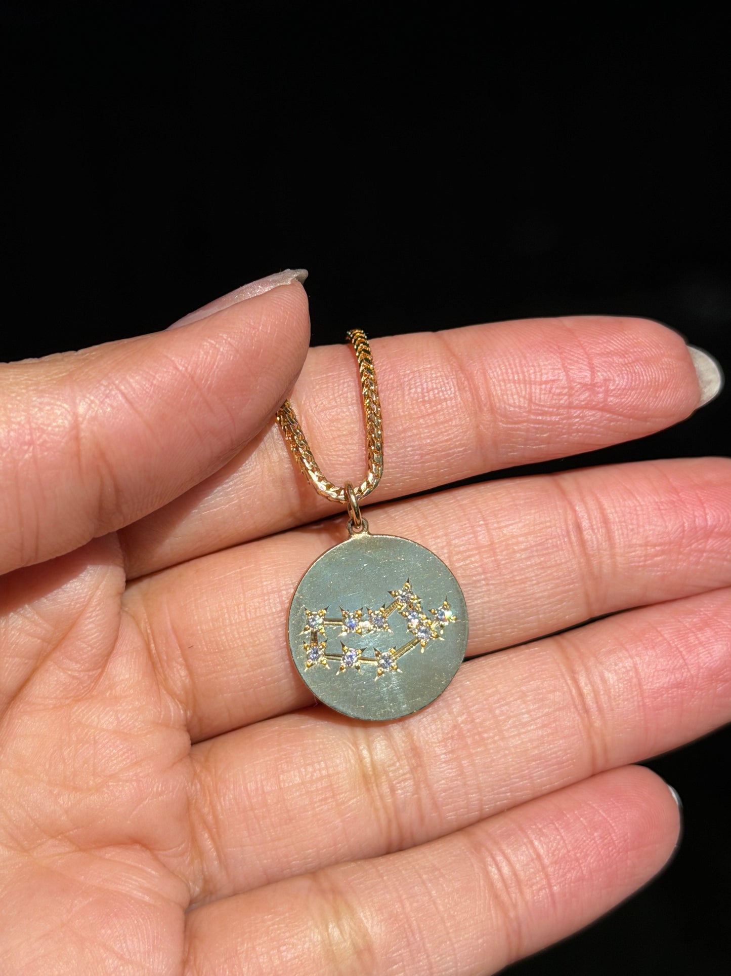 14k Virgo constellation charm
