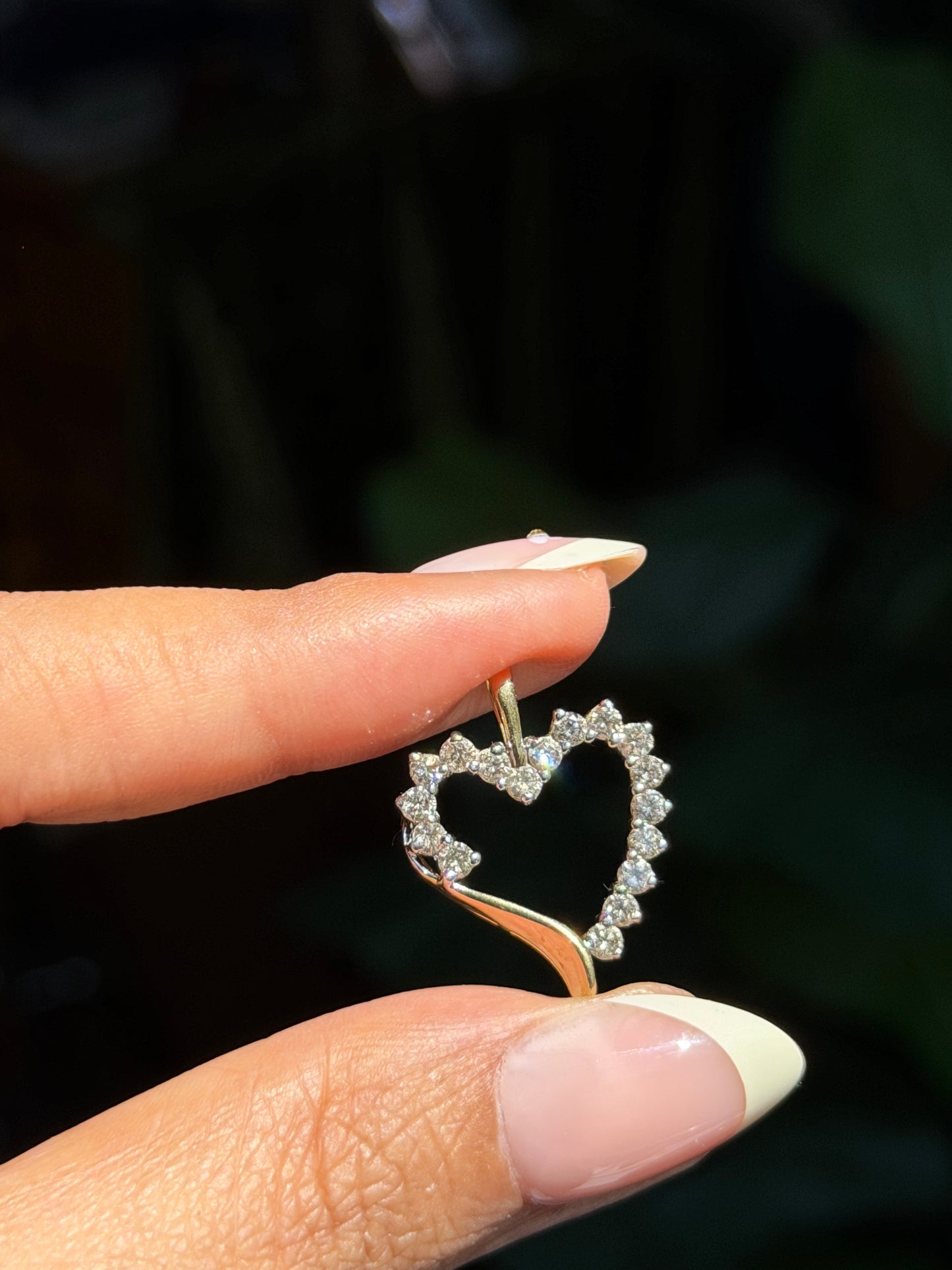 10k heart charm 0.90ct diamonds