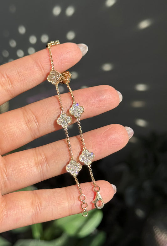 14k Diamond clover Bracelet