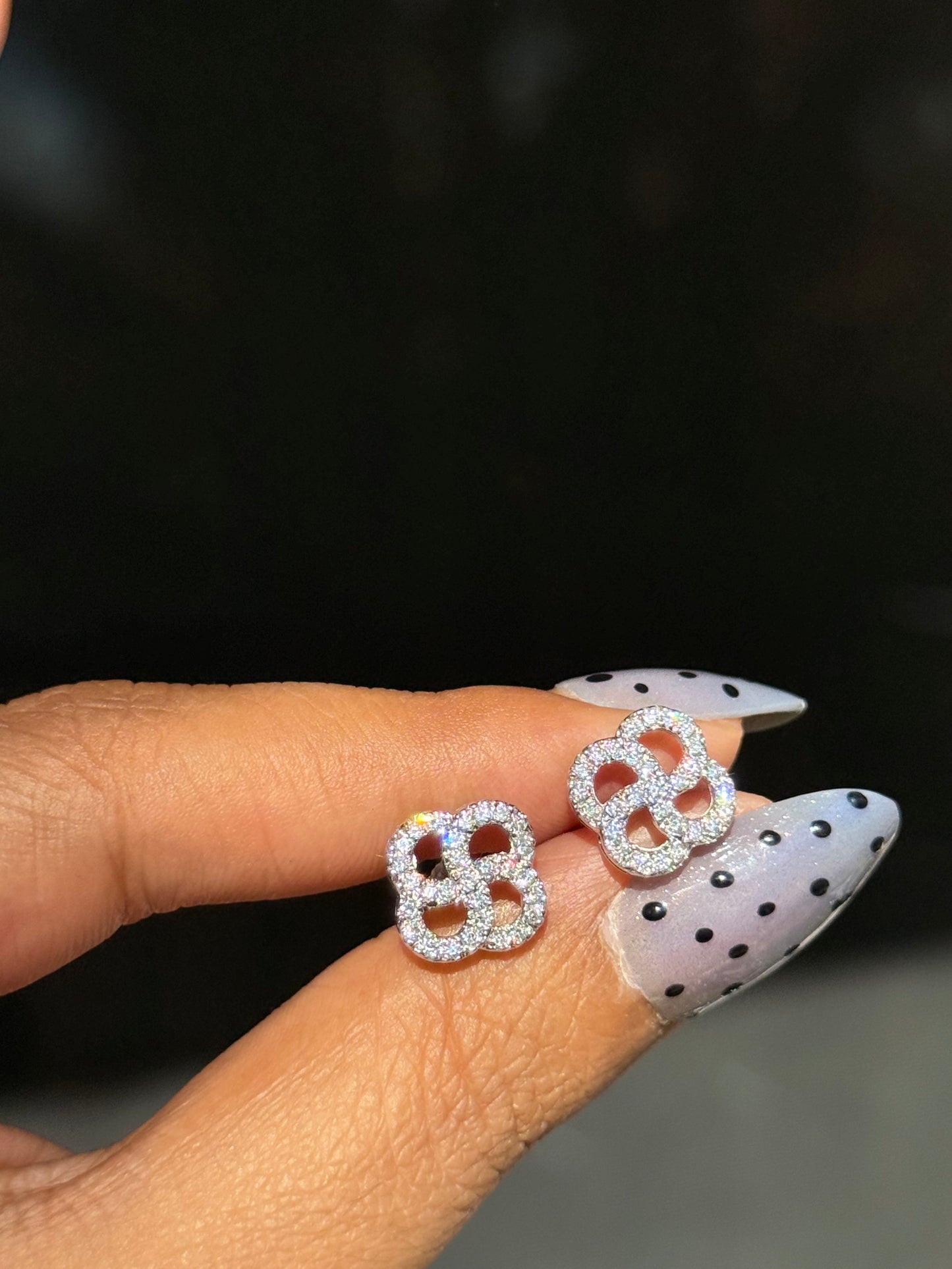 14k diamond Quatrefoil Necklace & Earrings