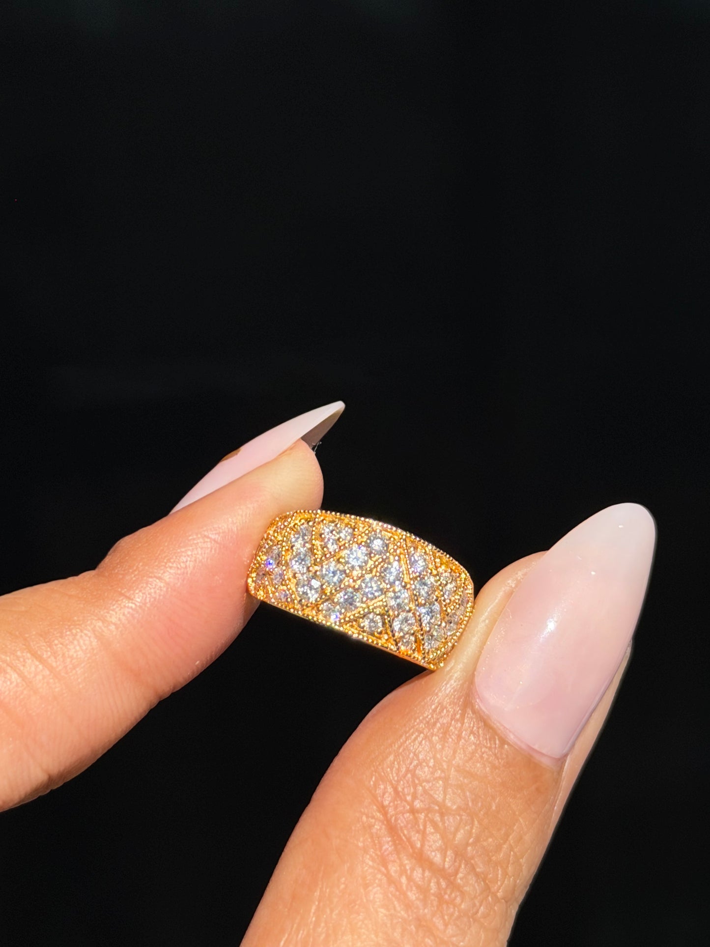 18k 1ct zigzag diamond ring