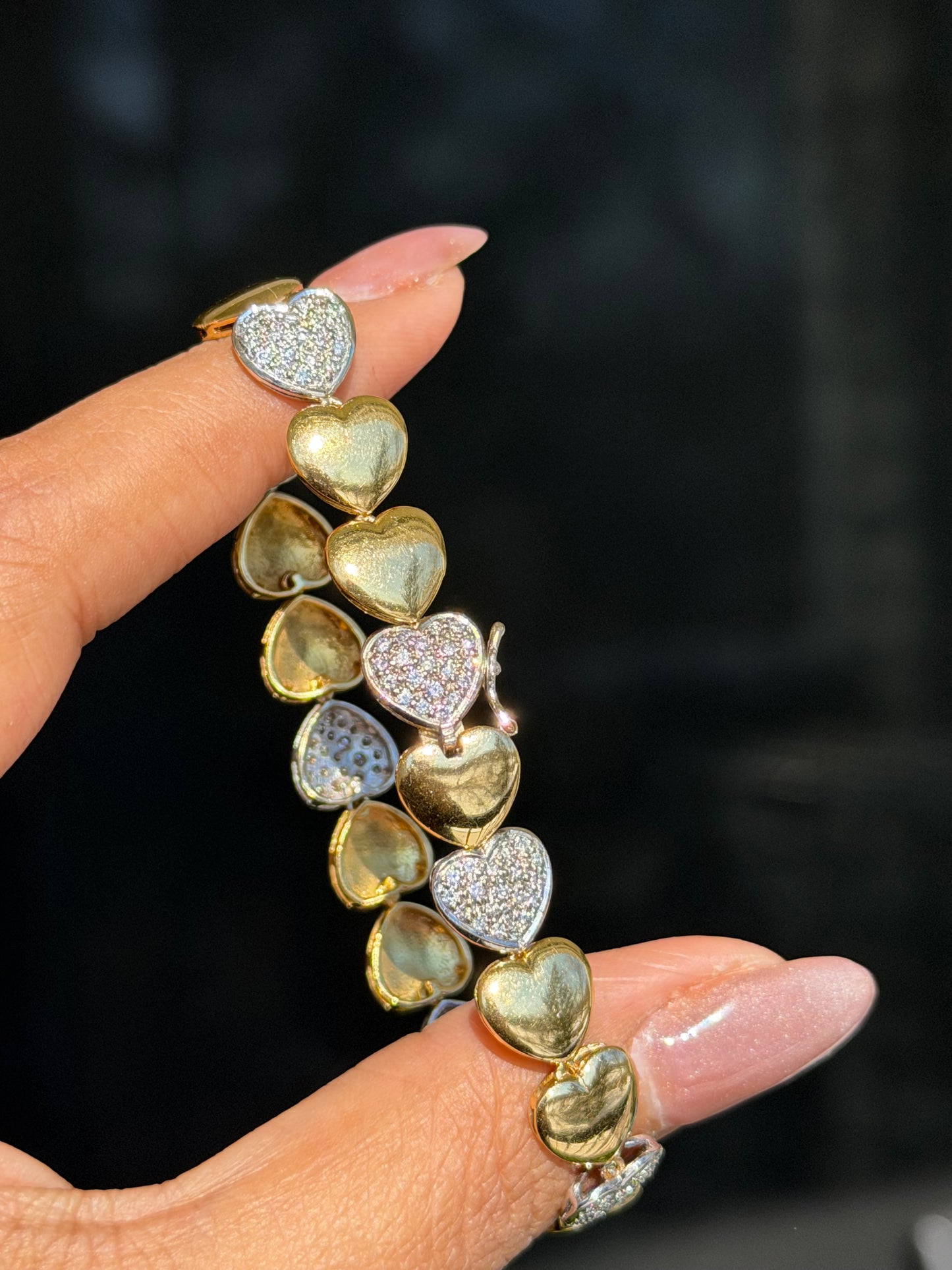 18k two tone diamond heart Bracelet