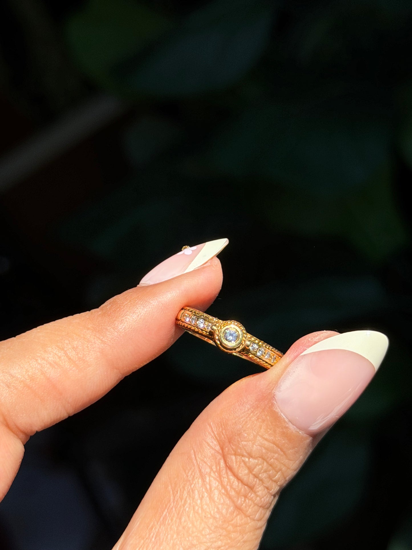 18k textured diamond eternity ring