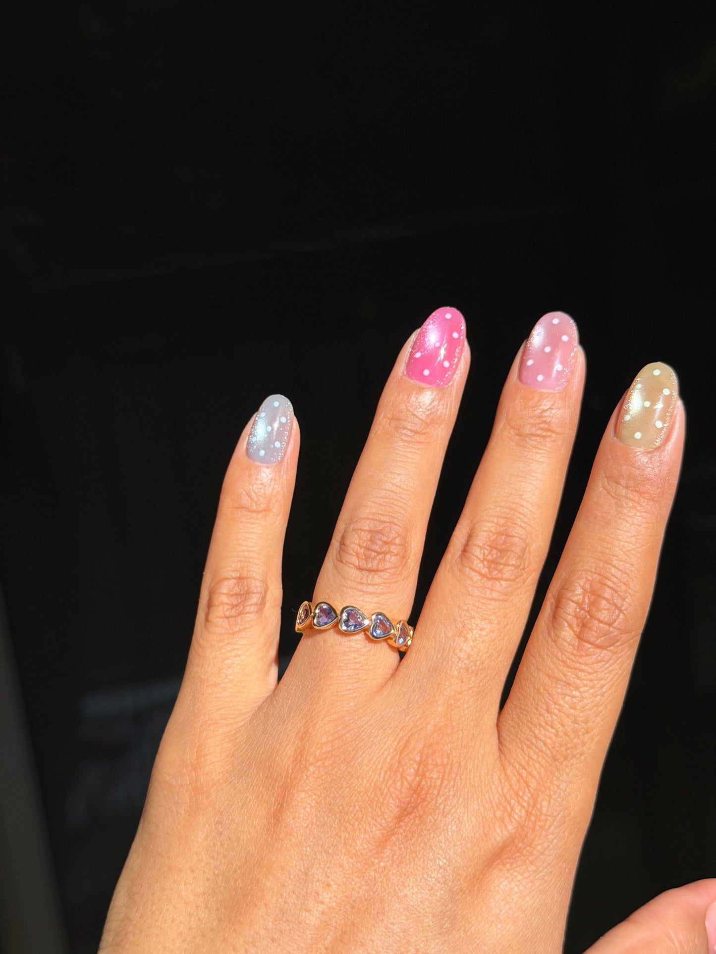 14k lavender iolite heart
band
