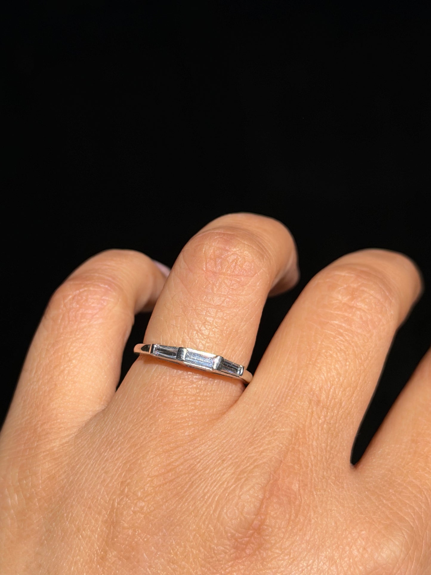platinum baguette diamond Band
