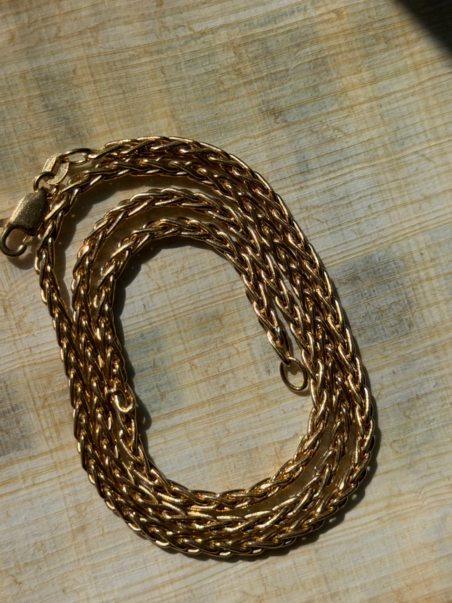 18k heavy solid foxtail chain