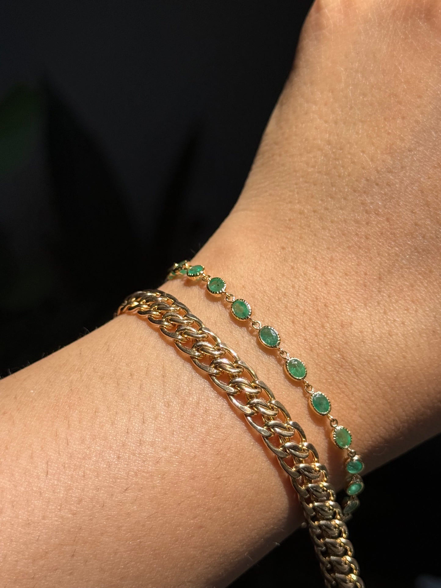 Italian 14k Wavy curb bracelet By Milor
