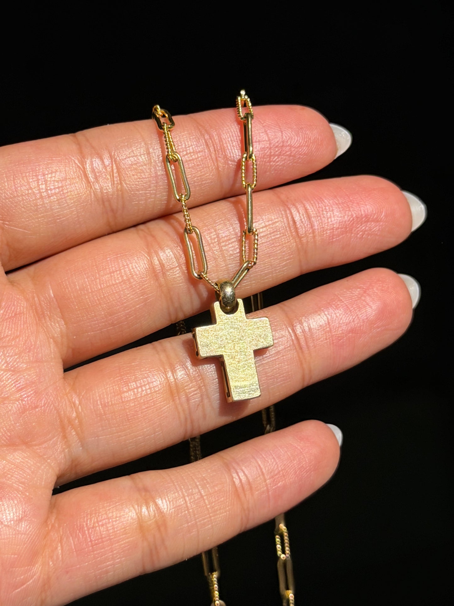 Italian 18k cross charm ✨