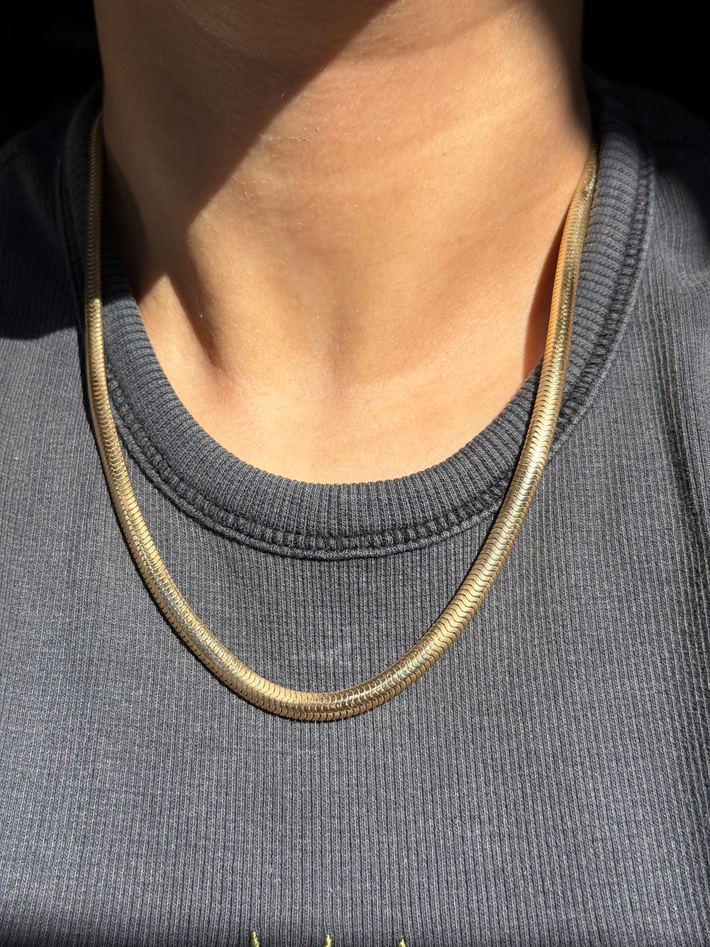Mid century 14k Solid Snake chain