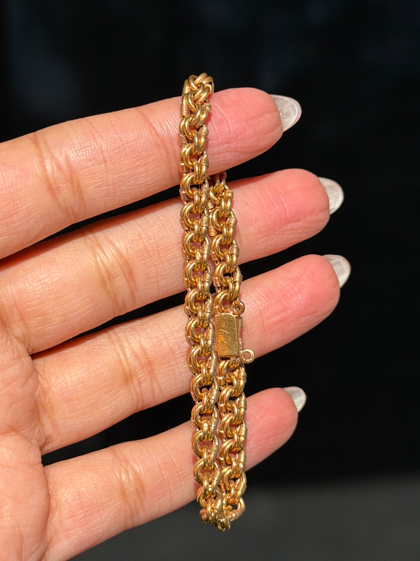 19k Portuguese interlocking link bracelet