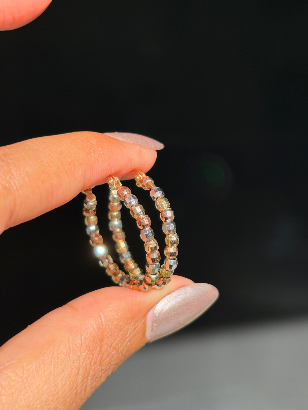 14k beaded hoop earrings ✨