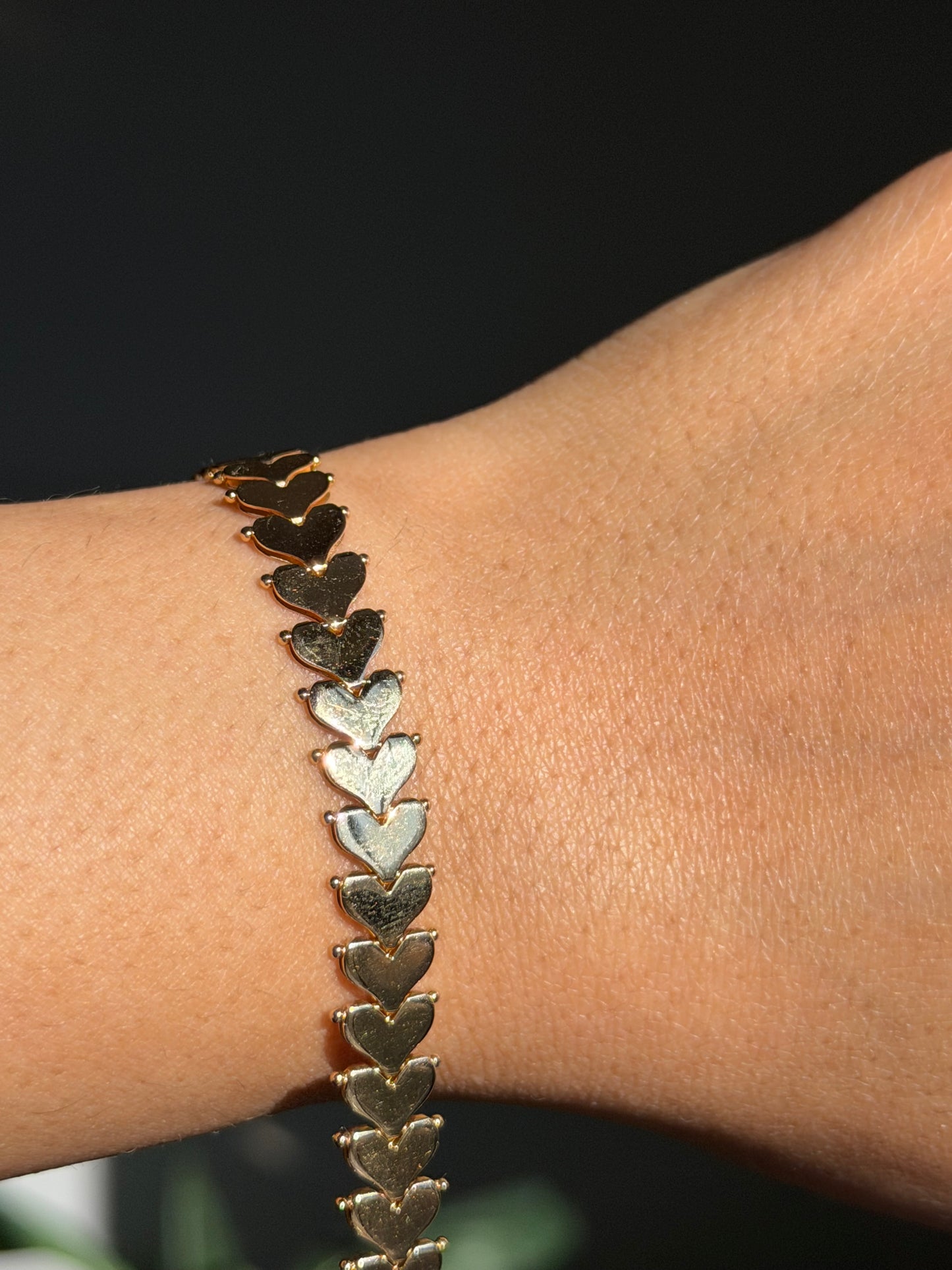 14k vintage heart bracelet