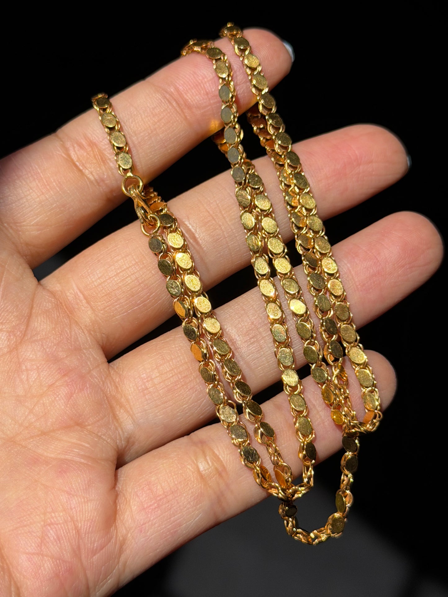 14k double sided mirror chain