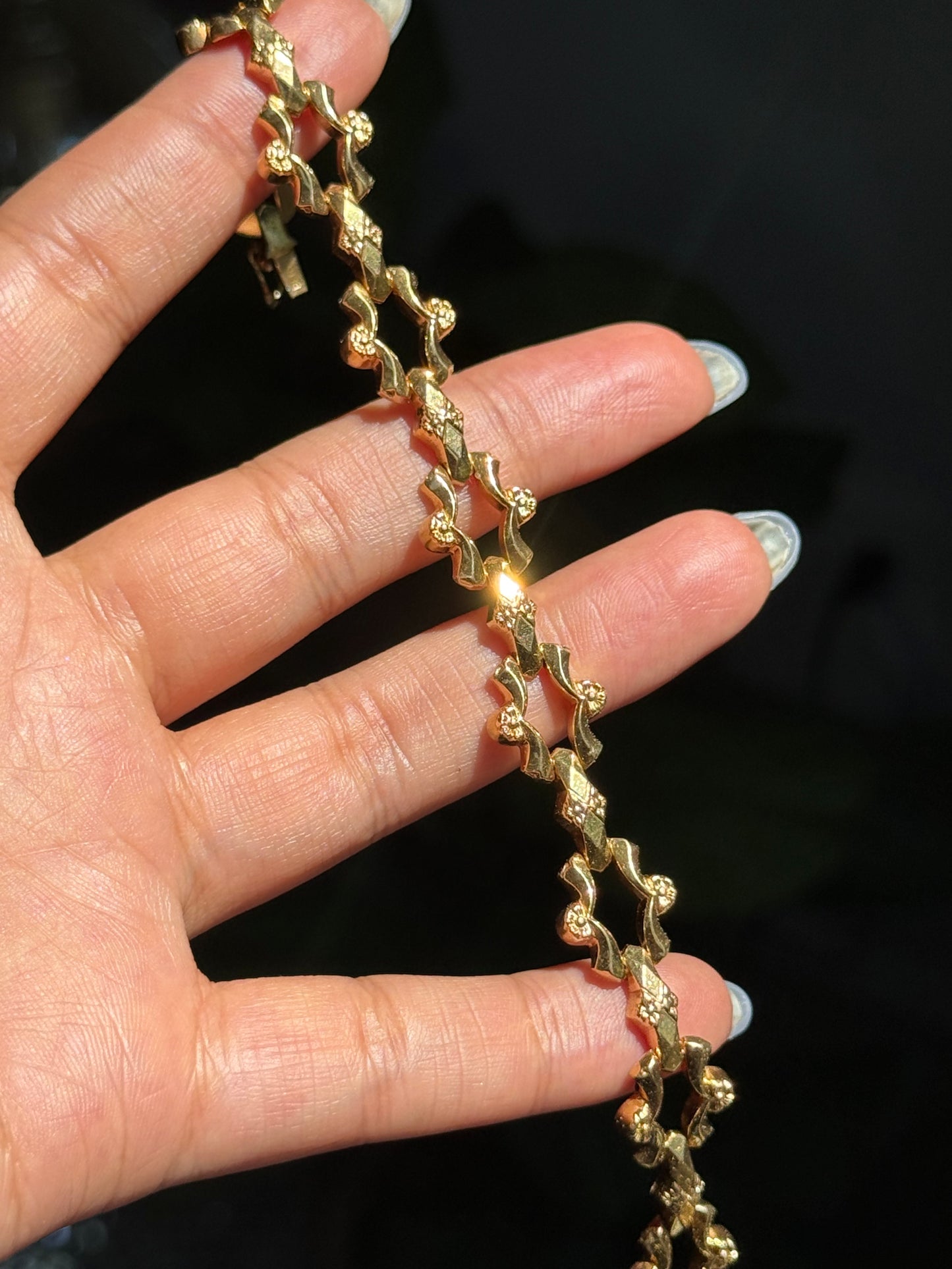 18k orange blossom faceted bracelet