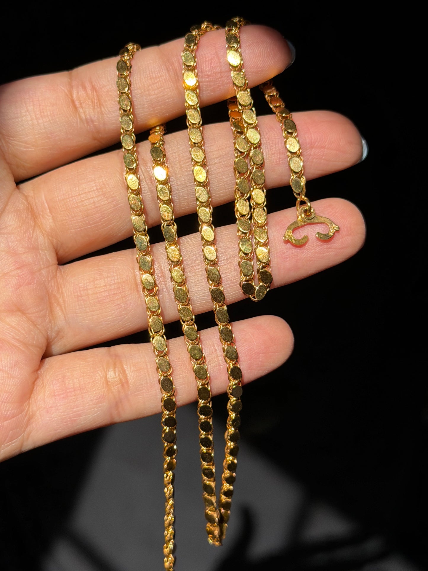 14k double sided mirror chain
