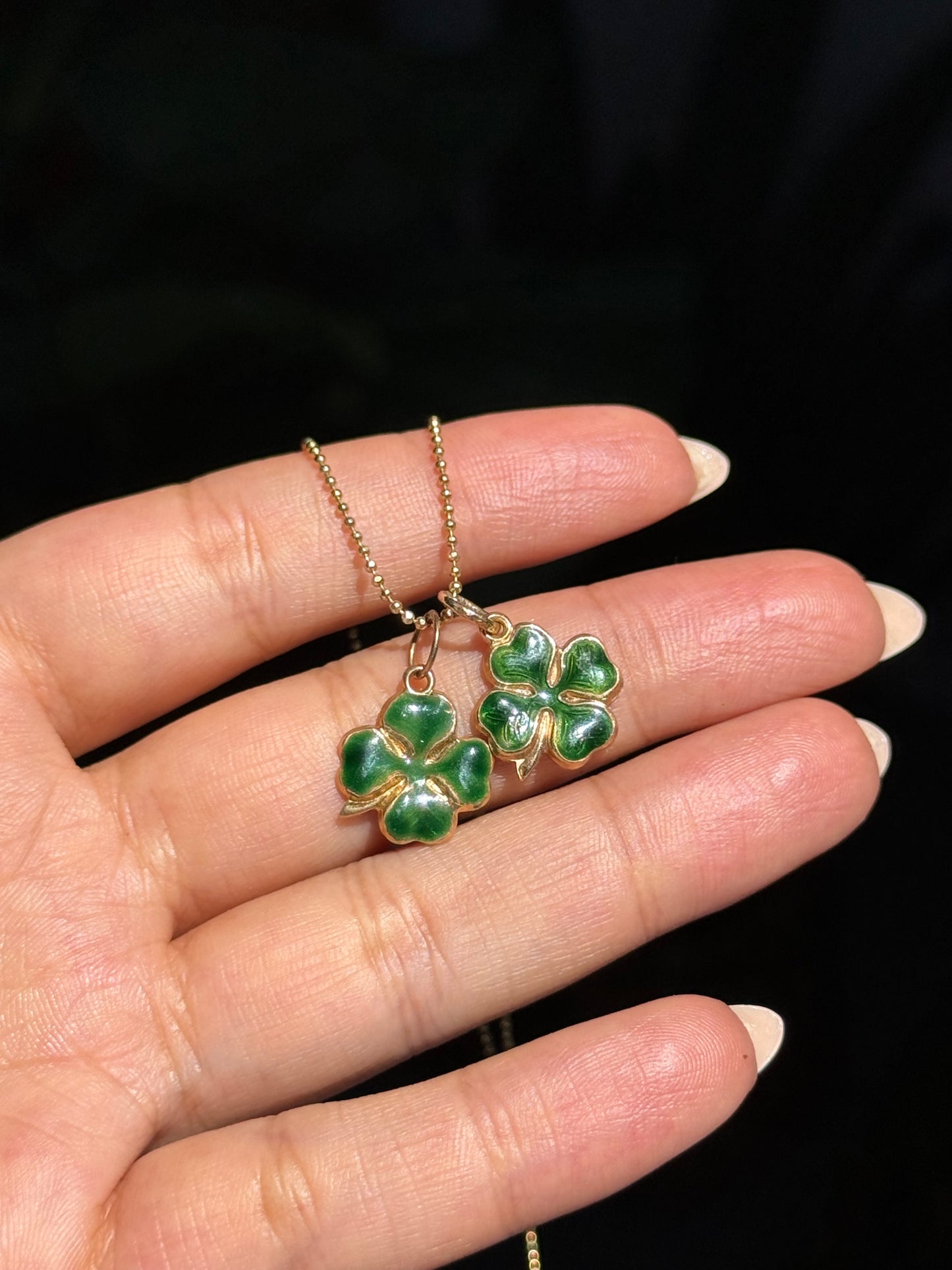 vintage 14k Lucky clover charms