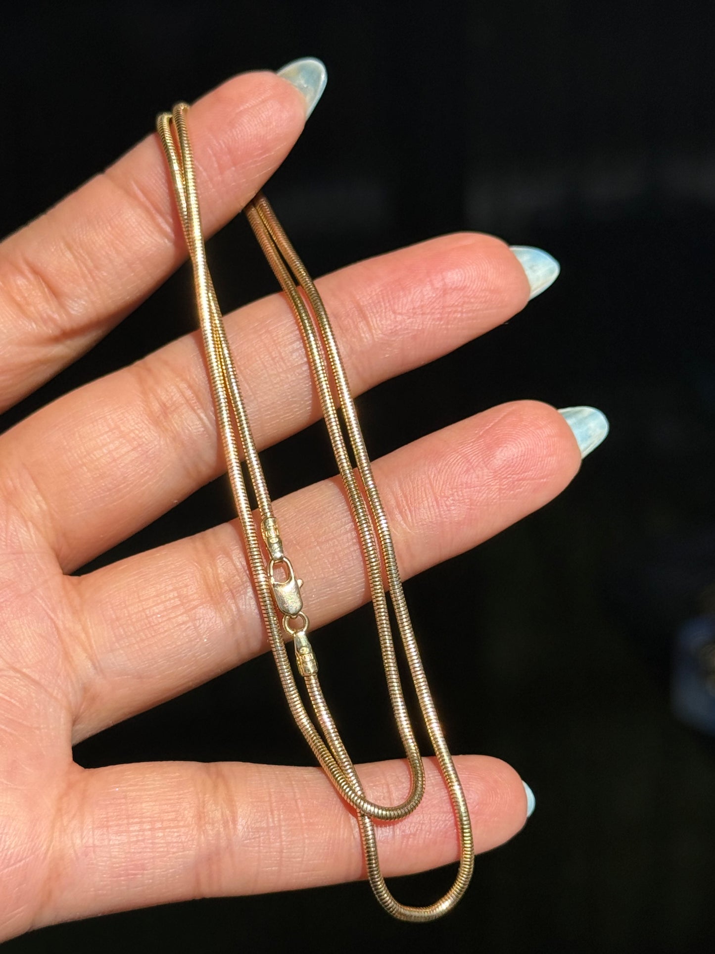 14k Italian Rounded slinky snake chain