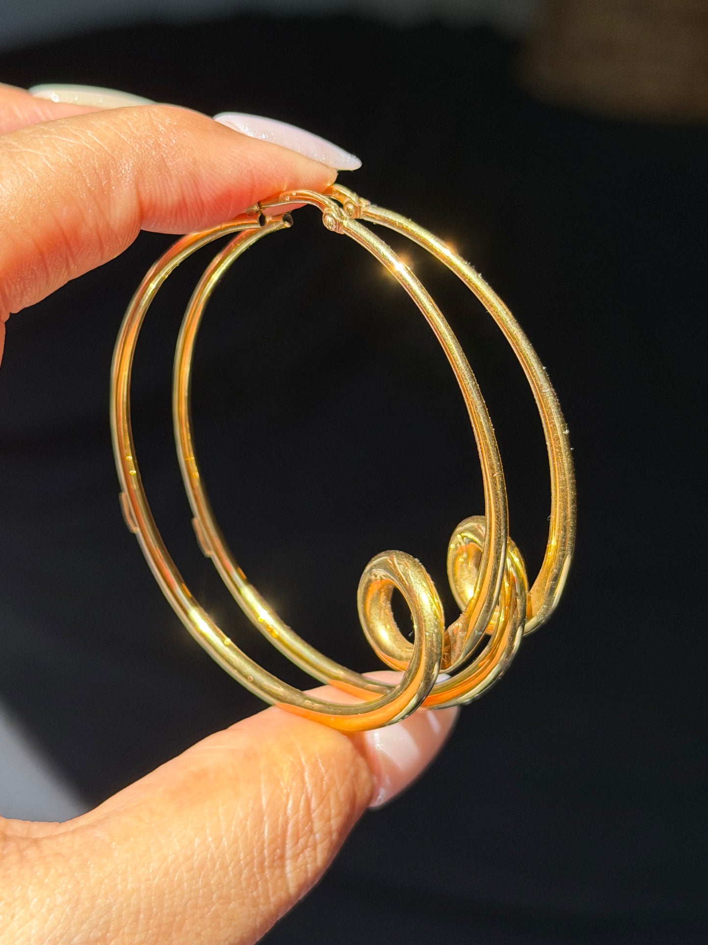 Italian 18k swirly hoop earrings