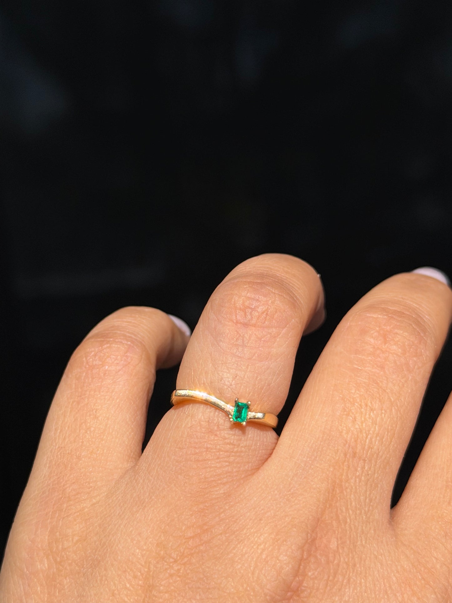 14k Colombian emerald ring