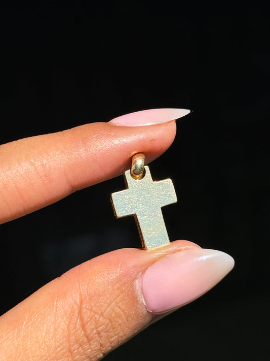 Italian 18k cross charm ✨