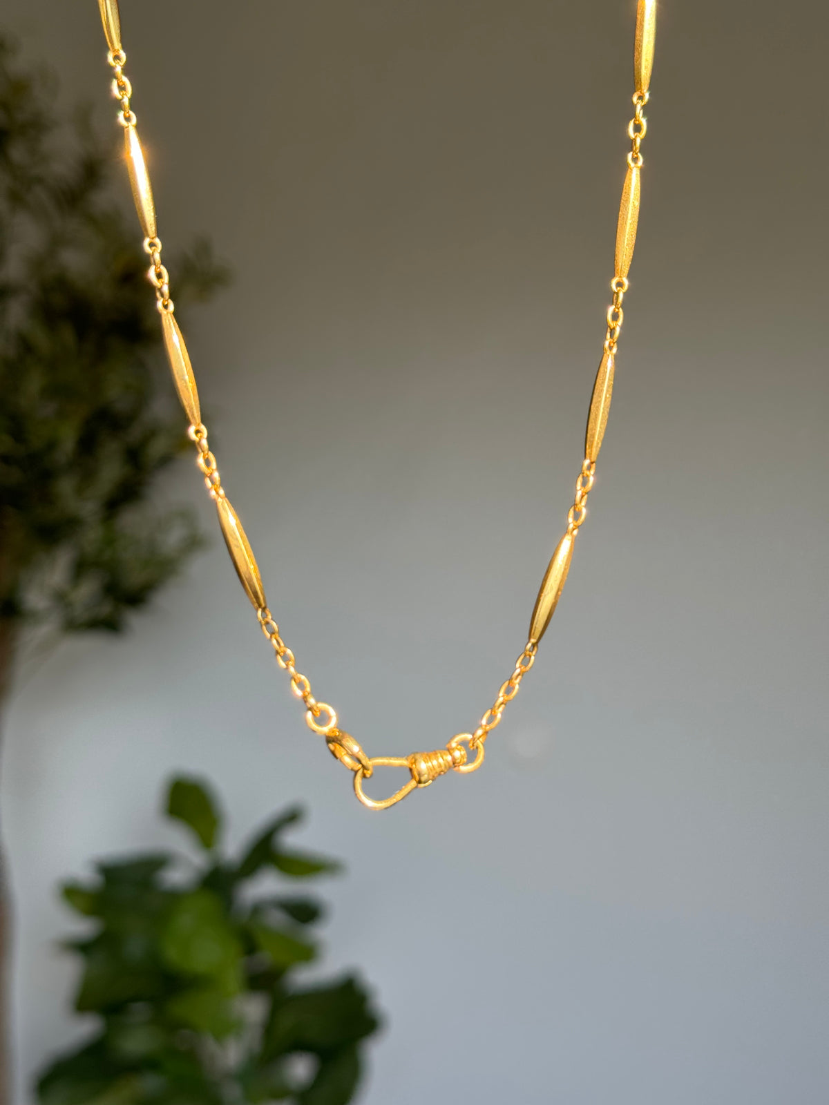 Vintage / Antique 14k solid bar link watch chain