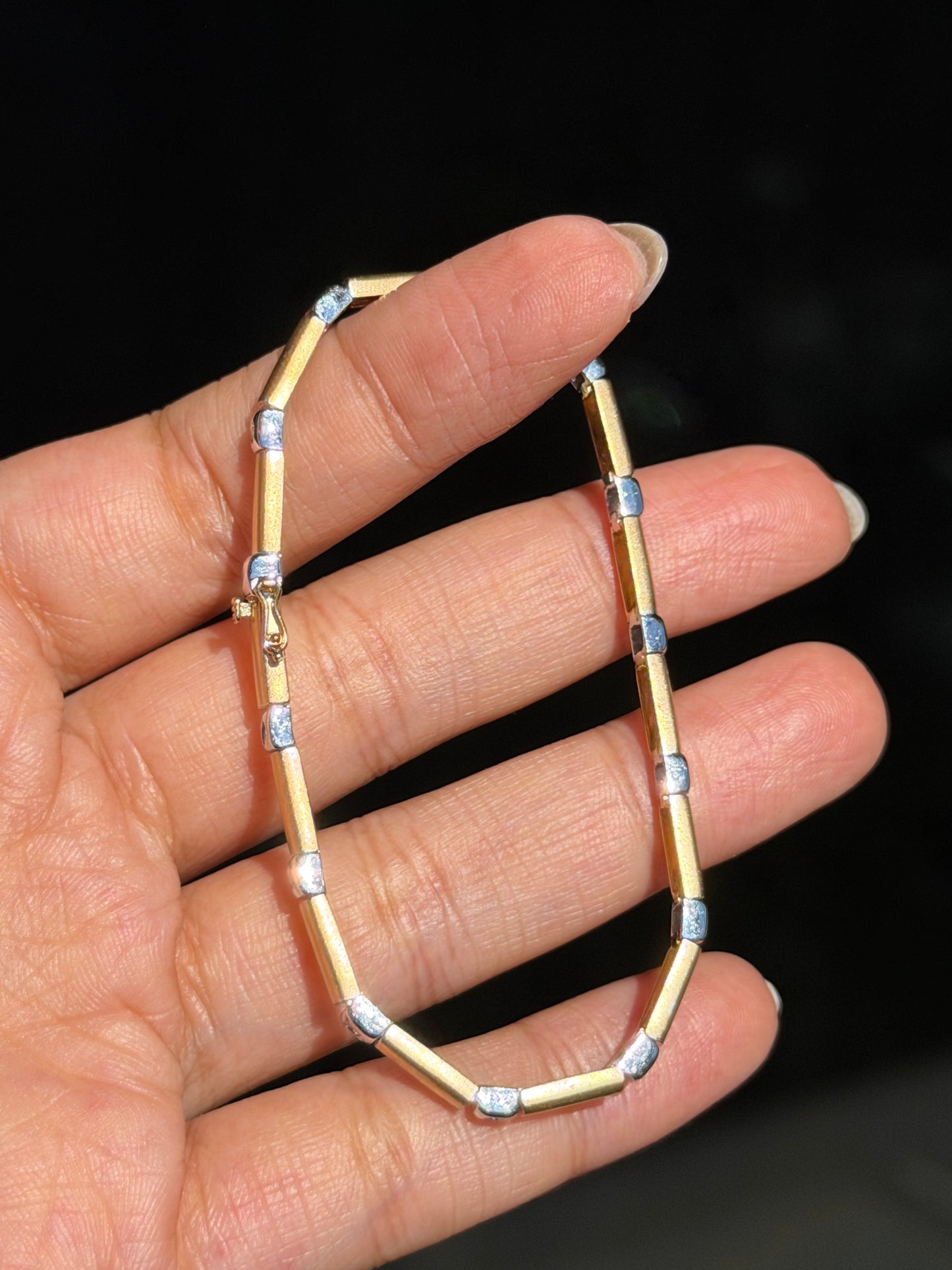 14k diamond bar link bracelet