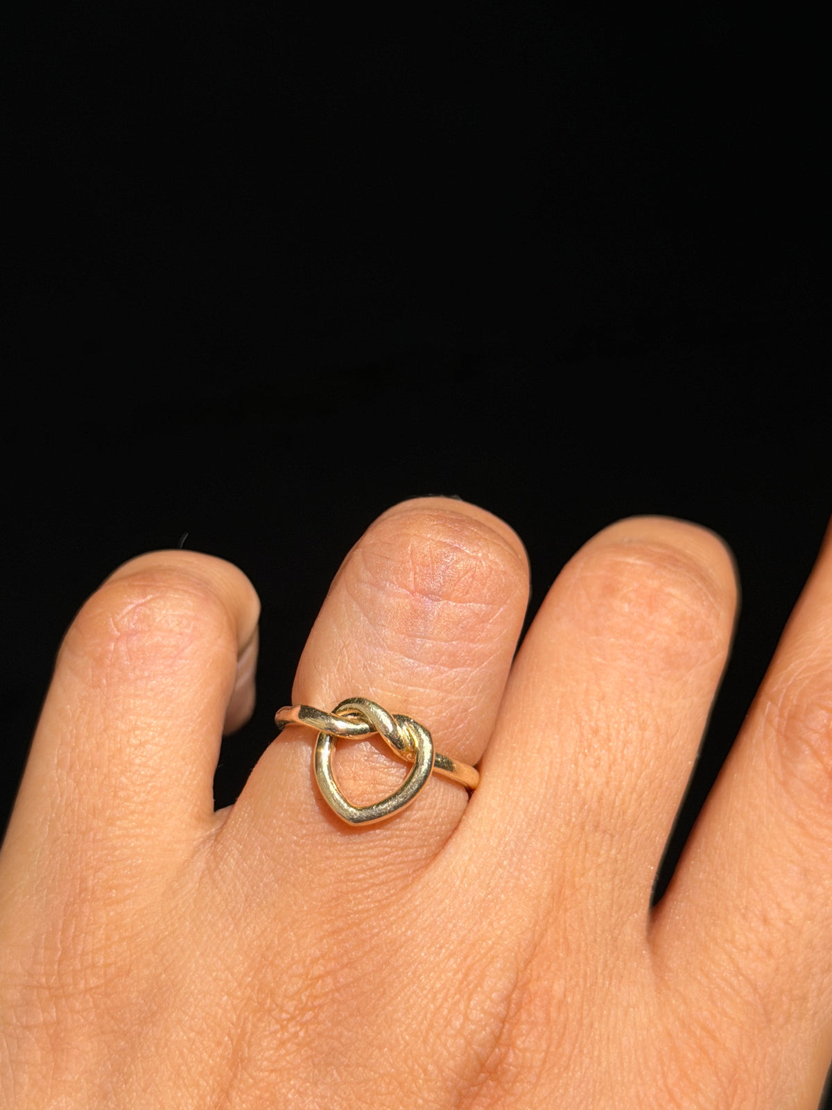 14k heart knot ring