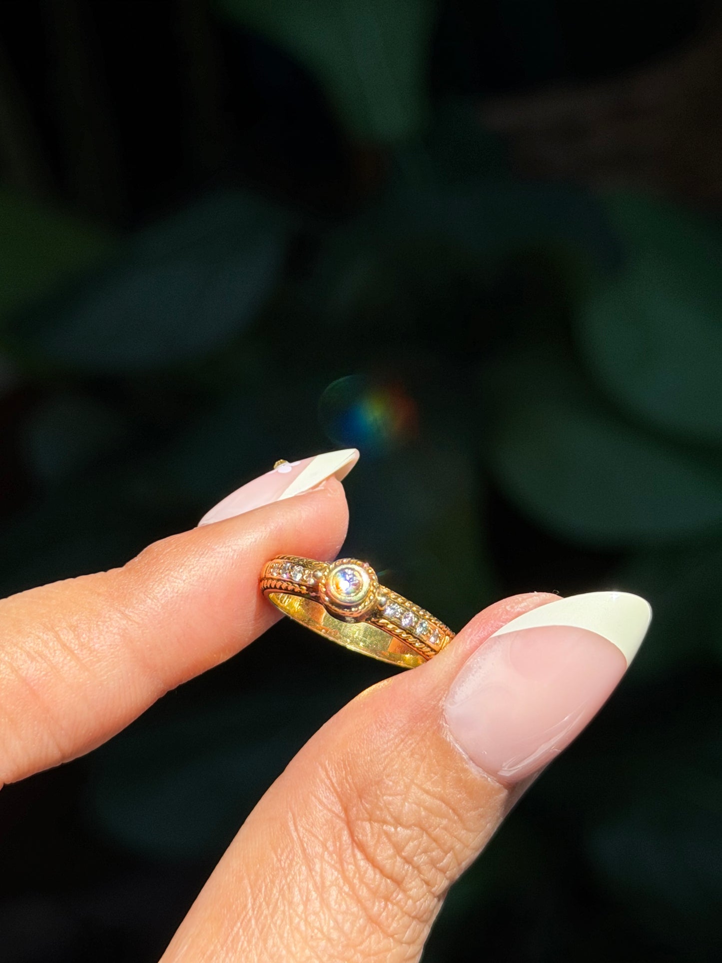 18k textured diamond eternity ring