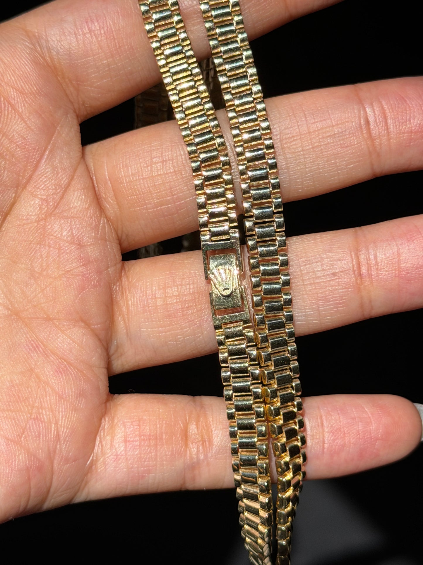 14k Rolex link necklace