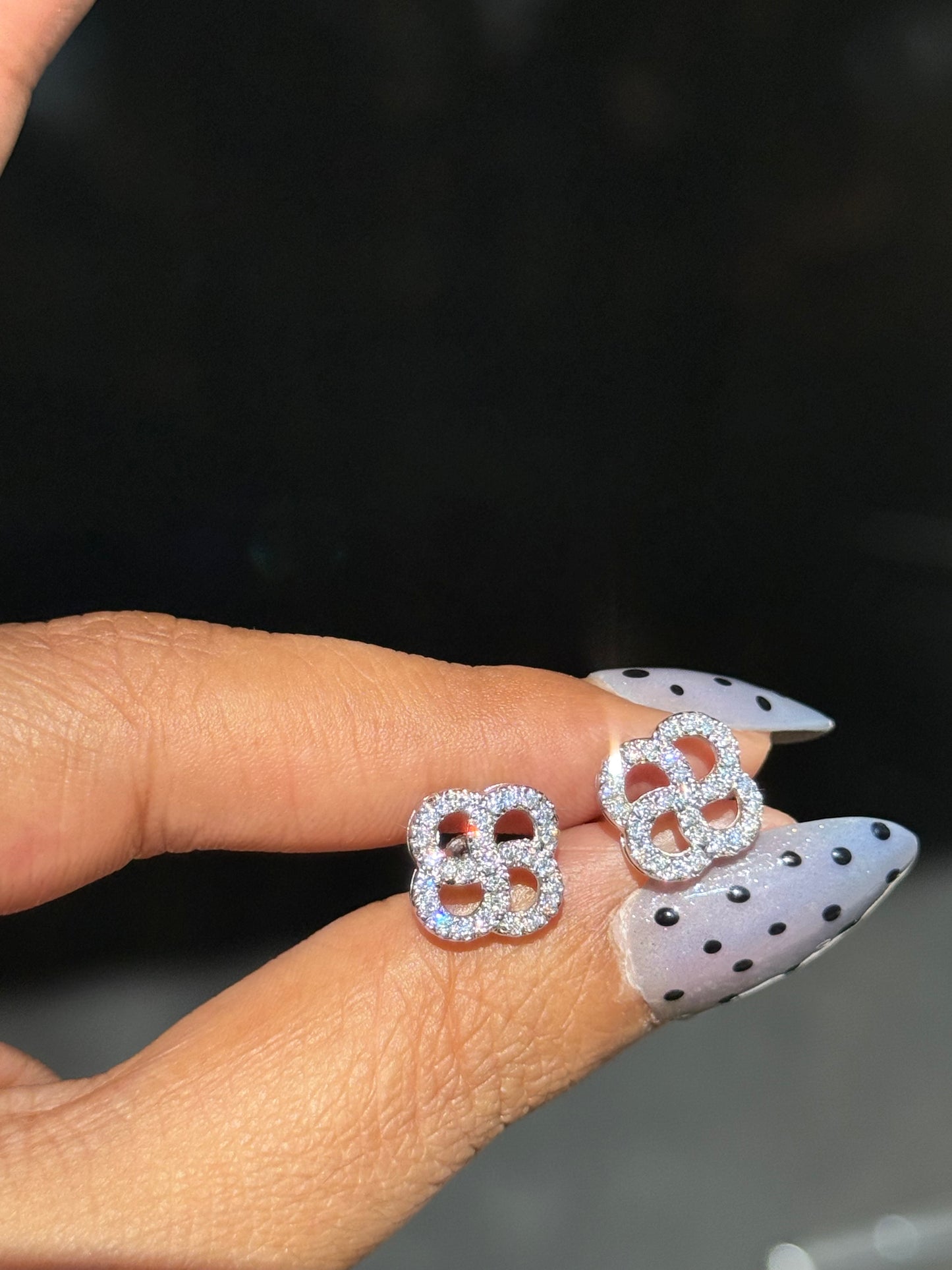 14k diamond Quatrefoil Necklace & Earrings