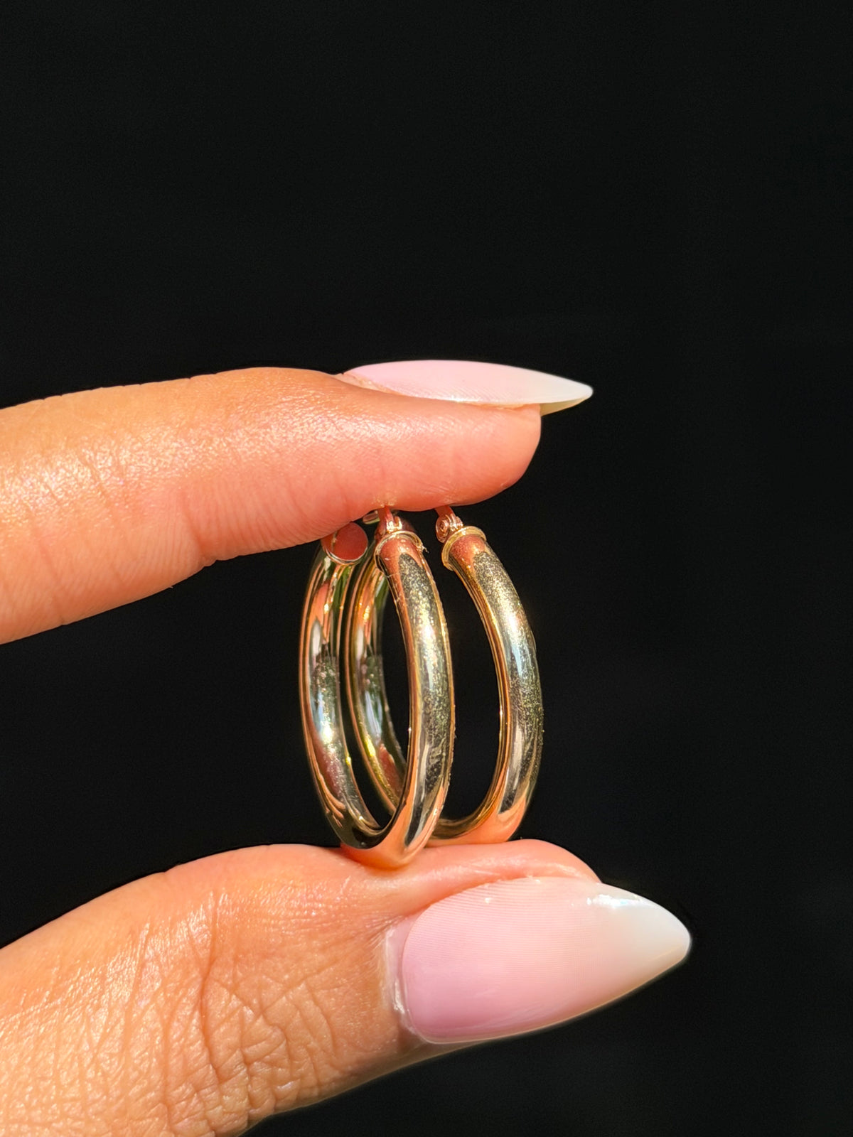 14k tube hoop earrings