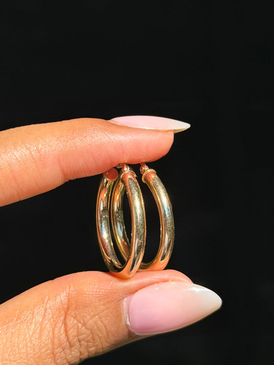 14k tube hoop earrings