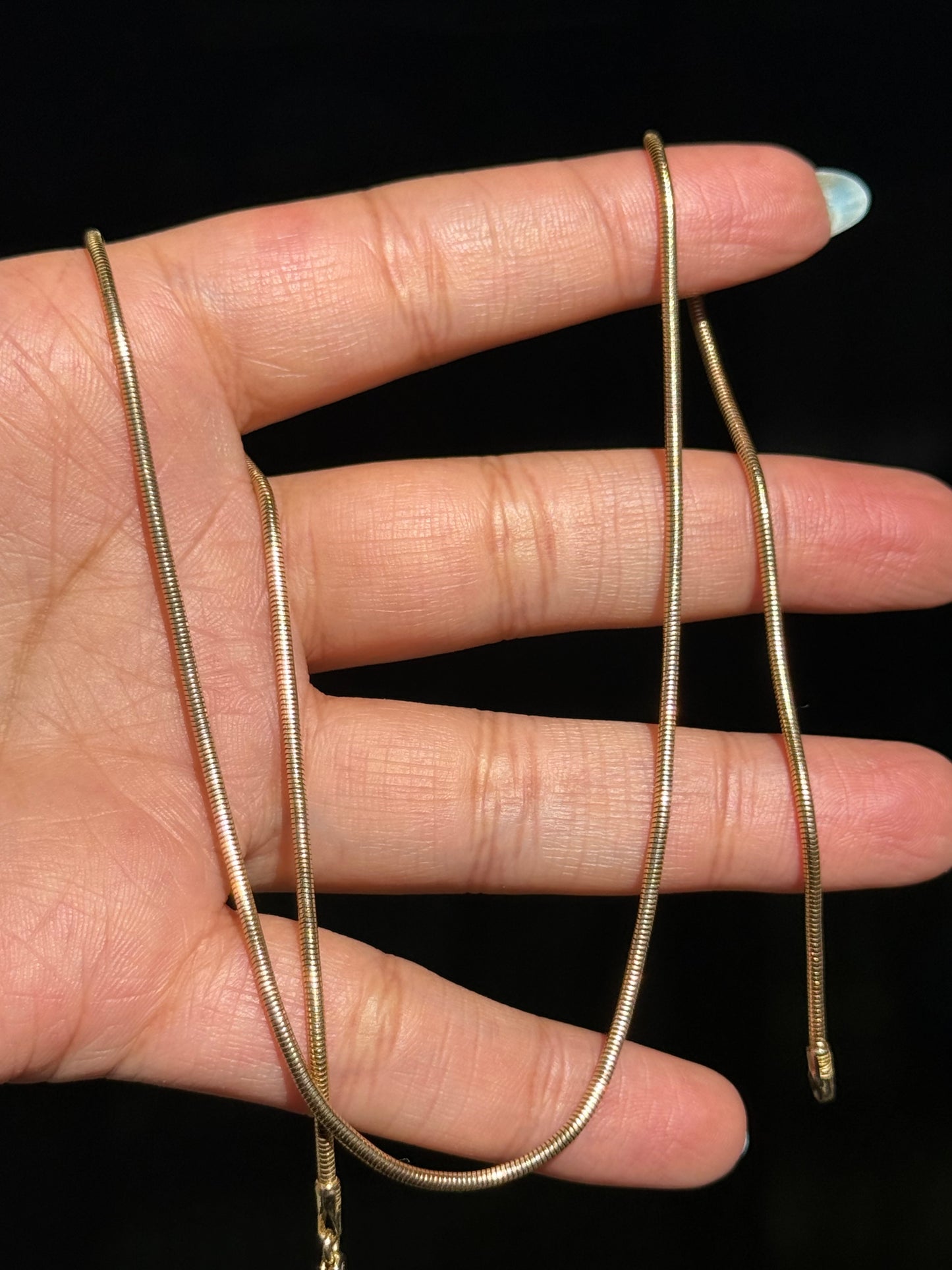 14k Italian Rounded slinky snake chain